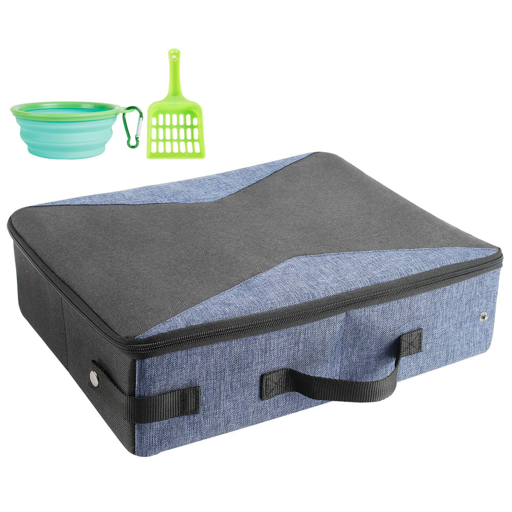HiCaptain portable travel litter box folded for compact storage and easy packing