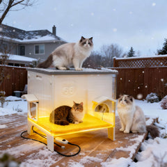 HiCaptain Weatherproof Outdoor Heated Cat House exterior showing durable shelter