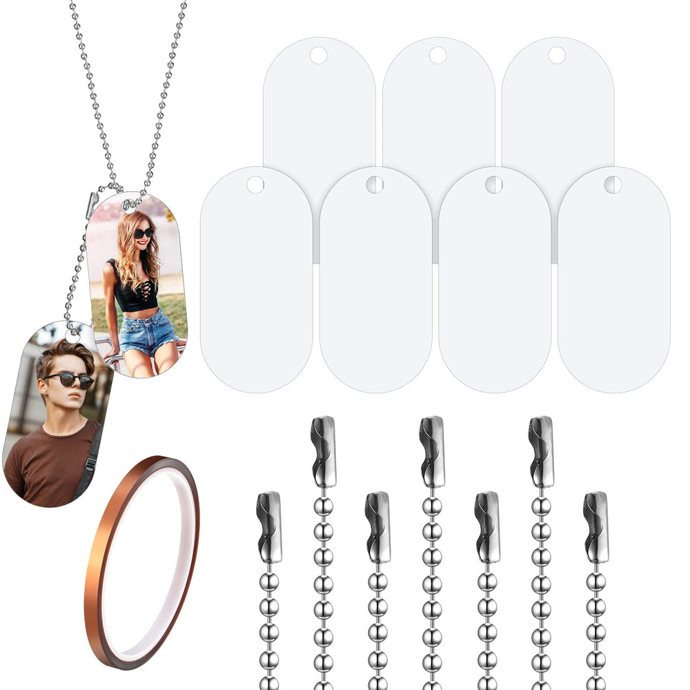Hicarer sublimation dog-tags blank aluminum surface ready for personalized designs.