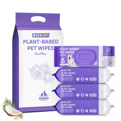 HICC PET Cleaning Wipes tub with secure lid for on-the-go grooming.