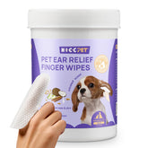 HICC PET ear cleaner finger wipes for inside-ear cleaning and gentle pet care.
