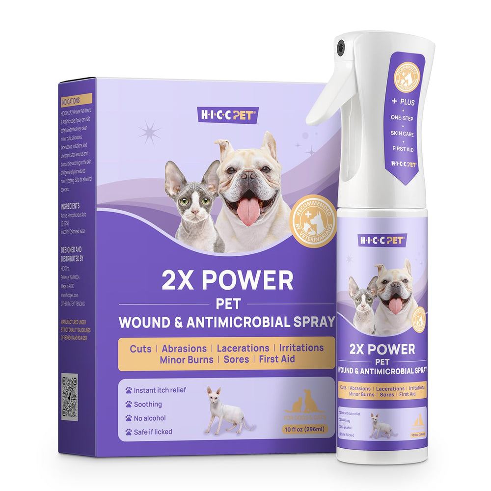 HICC PET Hot Spot Spray bottle close-up for quick soothing relief