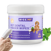 HICC Pet Teeth Cleaning Wipes packaging for dogs and cats ideal for quick dental care anywhere