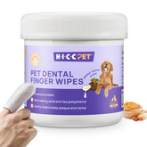 HICC PET teeth cleaning wipes packaging for convenient no-rinse dental care.