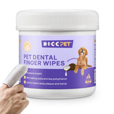 HICC PET teeth wipes pack close-up showing easy at-home dental care