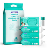 HICC PET wipes on the butt-area for quick odor neutralizing and cleaning.