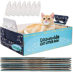 Hiceeden 8-pack disposable litter boxes blue, mess-free convenience for busy homes.