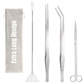 Hiceeden aquarium tools kit 15inch-length demonstrates long reach for substrate work.