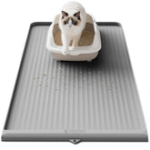 HICOOI cat litter mat diversion groove traps litter for quick cleanup