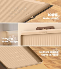 HICOOI dog food mat hanging-holes demonstrates convenient storage after rinsing