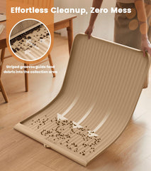 HICOOI dog food mat raised-edges closeup demonstrates spill containment