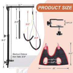 HIDOG dog grooming arm hammock harness provides gentle restraint for calmer bathing.