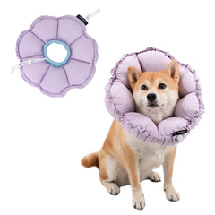 H HIDREAM soft dog cone for medium dogs shows neck measurement for secure fit.