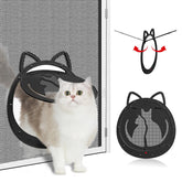 HIDROSIL cat door installed on a screen door enables easy pet access.