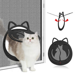 HIDROSIL cat door installed on a screen door enables easy pet access.