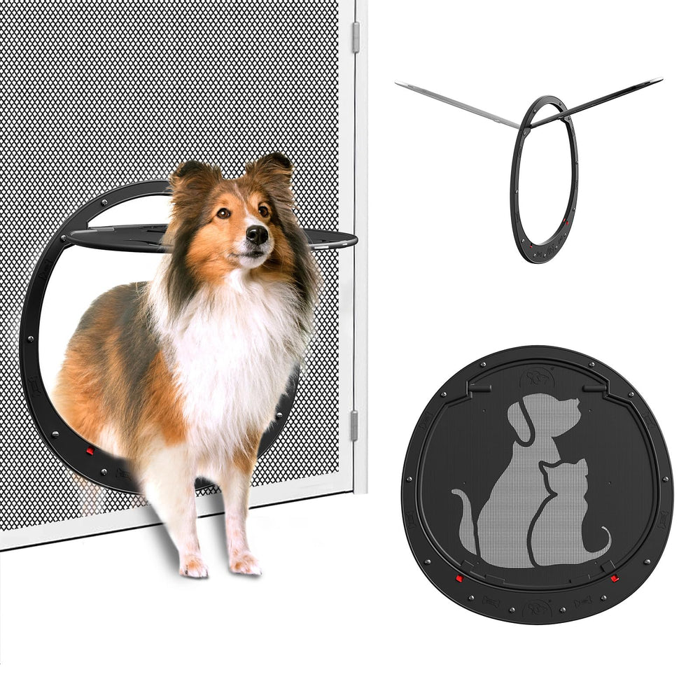 HIDROSIL dog door screen frame fits standard screen doors for flexible pet access.