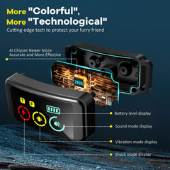 Hiflag collar rechargeable dog fence highlights long-lasting power for all-day protection.