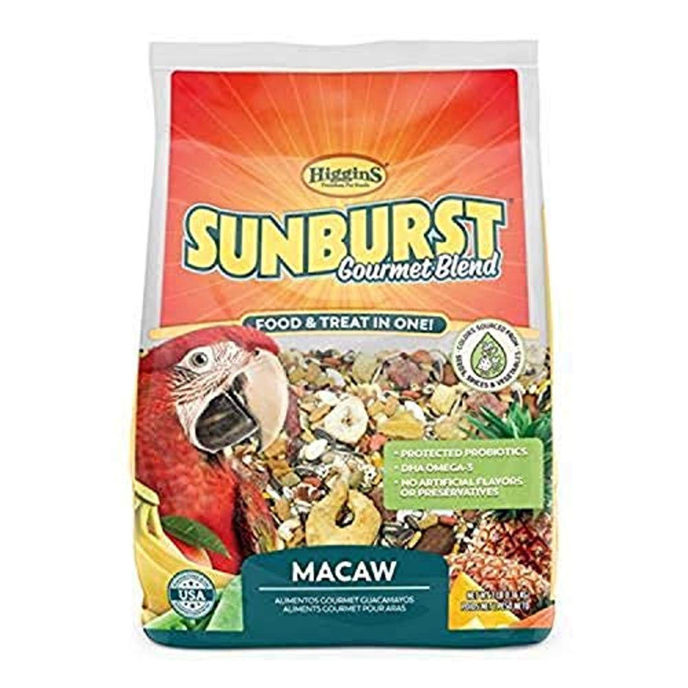Higgins 466183 Bird Food Formula bag closeup highlighting DHA and Omega fats for adult birds.
