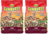 Higgins Sunburst Gourmet Blend Rabbit Food bag and bowl showcasing natural ingredients for balanced rabbit nutrition.