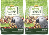 Higgins Vita Seed Natural Blend Parrot Food two-pack for daily feeding variety and convenience.