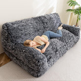 HIGOGOGO giant human dog sofa bed XXXL with plush faux fur for luxurious comfort.