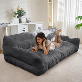 HIGOGOGO large human dog bed front view with wraparound bolster for lounging