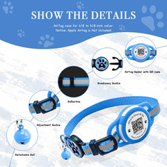 Hiifardz reflective-stitching blue collar increases visibility at dusk for safer outdoor strolls.