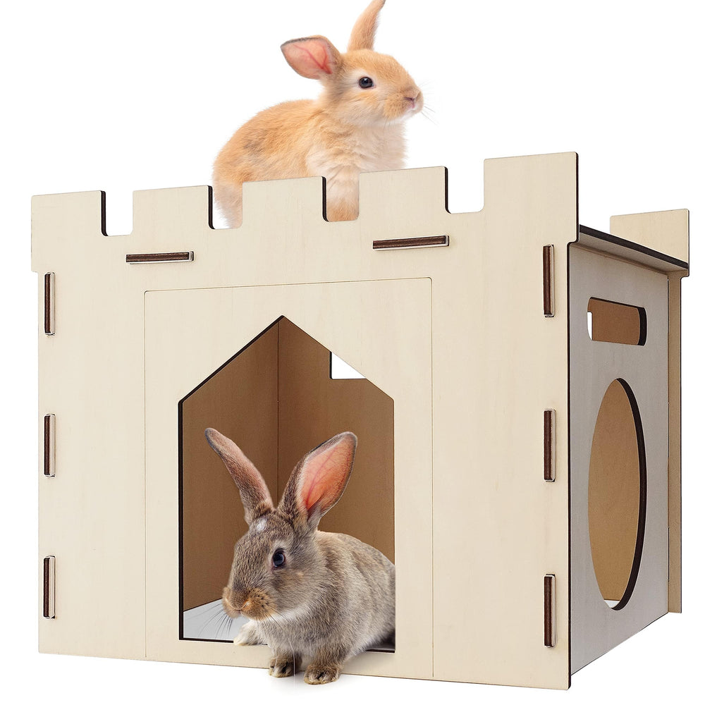 HIIMALEX bunny house castle dimensions reveal ample space for rabbits and small pets