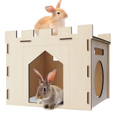 HIIMALEX bunny house castle dimensions reveal ample space for rabbits and small pets