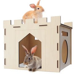 HIIMALEX bunny house castle dimensions reveal ample space for rabbits and small pets