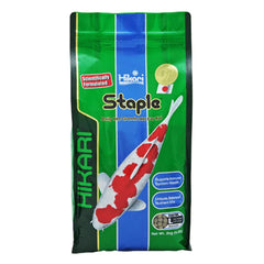 Large bag of Hikari AHK01470 staple pellets supports steady daily feeding.