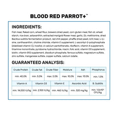 Hikari Blood Red Parrot+ fish food dish with ready-to-feed pellets