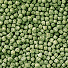 Hikari Staple Koi Food mini pellets close-up shows color-preserving formula