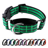 Hikiko Martingale Collar green with quick-release buckle for easy on/off.