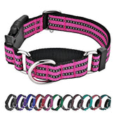 Hikiko Martingale Collar pink quick-release buckle for safe on-off during walks