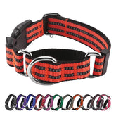 Hikiko Martingale Collar Tangerine with quick-release buckle for fast, secure on/off.