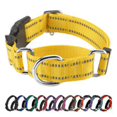 Hikiko Martingale dog collar in yellow, front view for daily wear and control.