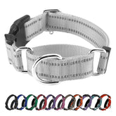 Hikiko reflective martingale collar closeup shows durable nylon and secure fit for daily wear.
