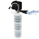 HIKPEED submersible aquarium filter shown for discreet placement and steady filtration.