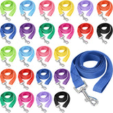 Hillban 24-pack nylon dog leashes in assorted colors for easy color coding during daily walks.