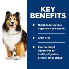 Hill's Science Diet sensitive-stomach-skin ingredients list highlights prebiotic fiber supporting gut balance.