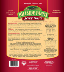 Hillside Farms ingredients label showing grain-free, simple recipe for dog treats.