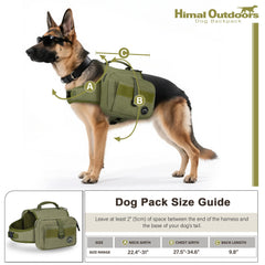 Himal Outdoors dog backpack rear D‑ring for secure leash attachment on hikes.