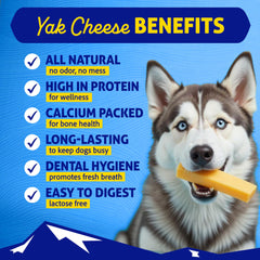 Himalayan Dog Chew original pack back highlights lactose-free grain-free formula.