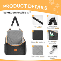 HiPetpy booster seat features two side pockets for treats and toys.
