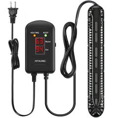 HiTauing aquarium heater with LED display shows real-time temperature for precise control.