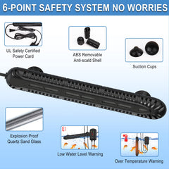 HiTauing heater safety features help protect fish and equipment.