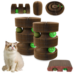 HivaolJoy cat scratch pad folded-tower offers versatile play and claw-safe scratching