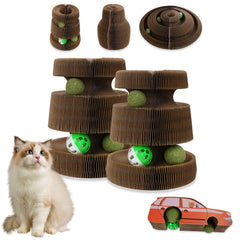 HivaolJoy cat scratcher cardboard foldable enables versatile shapes for indoor cats' active play.