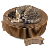 HivaolJoy round cat bed scratcher lounge in use for comfort and scratching